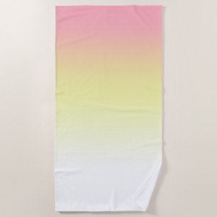 Neon Ombre Gradient White Yellow Pink Strandtuch