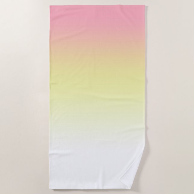 Neon Ombre Gradient White Yellow Pink Strandtuch (Vorderseite)