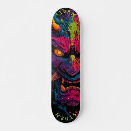 Neon Oni Mask - Limited Edition Graffiti Street Skateboard