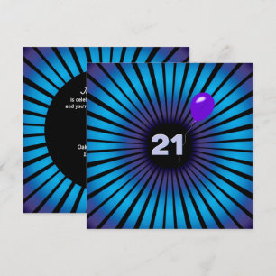 Neon Optical Illusion 21. Geburtstag Party Einladung