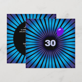Neon Optical Illusion 30. Geburtstag Party Einladung