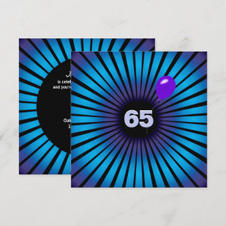 Neon Optical Illusion 65. Geburtstagspartei Einladung