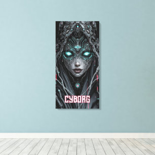 Neon-Orakel-Cyborg Leinwanddruck