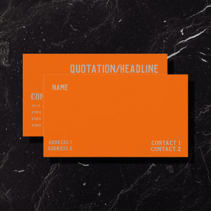 neon-orange Einheitsfarbe Visitenkarte