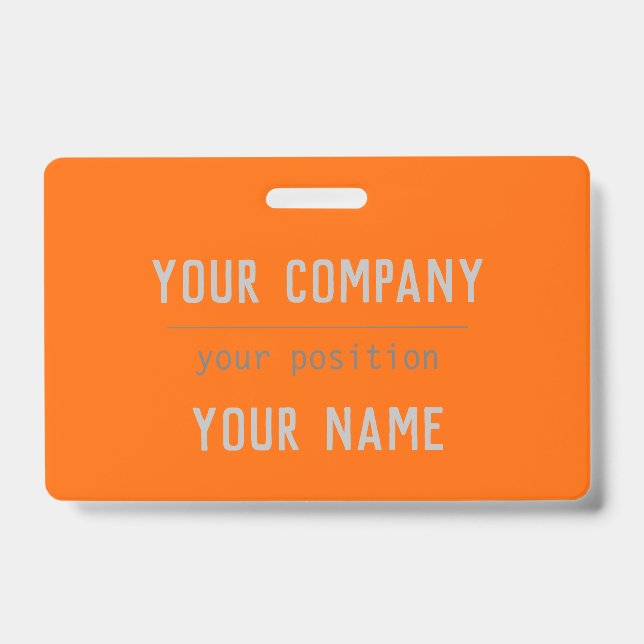 Neon orange - fett gedruckte Buchstaben - QR-Code Ausweis (Vorderseite)