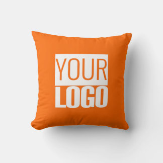 Neon orange - fügen Sie Ihr Logo hinzu Kissen