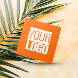 Neon orange - Fügen Sie Ihr Logo hinzu Quadratische Visitenkarte