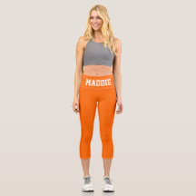 Neon Orange Funky Individuelle Name Leggings