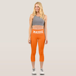 Neon Orange Funky Individuelle Name Leggings