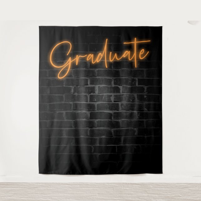 Neon Orange Glow Light | Grad Party Foto Stand Wandteppich (Vorderseite)