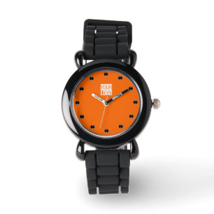 Neon orange - Logo hinzufügen Armbanduhr