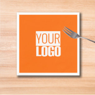 Neon orange - Logo hinzufügen Serviette
