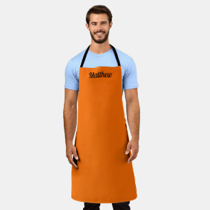 Neon Orange Retro Moderner Name Hell Schürze