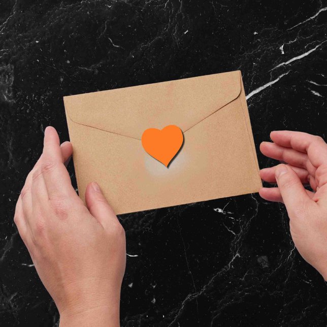 Neon Orange Solid Color Herz-Aufkleber (Von Creator hochgeladen)