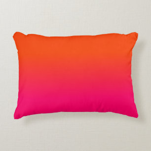 Neon Orange und Neon Pink Ombre Farbton Dekokissen