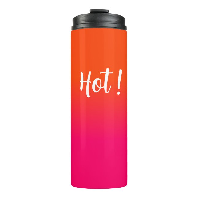 Neon Orange und Neon Pink Ombre Farbtöne Thermosbecher (Vorderseite)