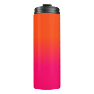 Neon Orange und Neon Pink Ombre Farbtöne Thermosbecher