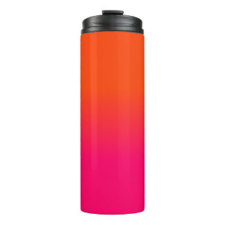 Neon Orange und Neon Pink Ombre Farbtöne Thermosbecher