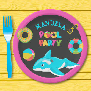 NEON ORCA FLOUAL POOL PARTY PAPPTELLER
