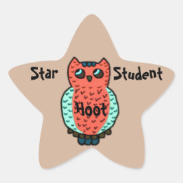 Neon Owl Star Student Stern-Aufkleber