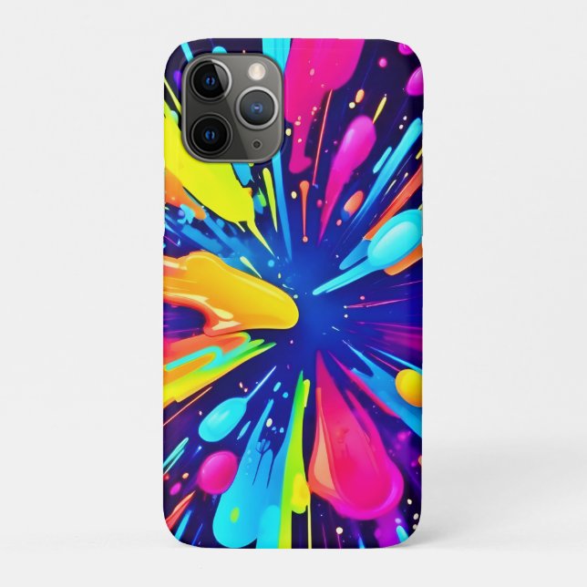 Neon Paint Explosion auf dunkler Leinwand Case-Mate iPhone Hülle (Rückseite)
