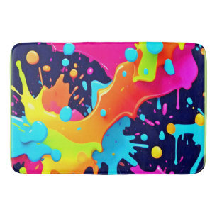 Neon Paint Explosion Badematte