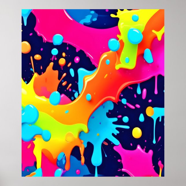 Neon Paint Explosion Poster (Vorne)