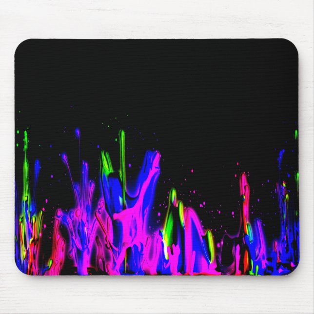 Neon Paint Splash farbig. Personalisiere es Mousepad (Vorne)