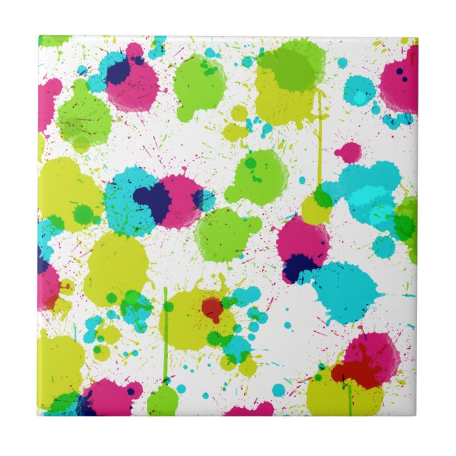 Neon Paint Splash Keramik Tile Fliese (Vorderseite)