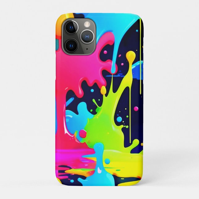Neon Paint Splash Tropfen Chaos Case-Mate iPhone Hülle (Rückseite)