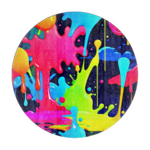 Neon Paint Splash Tropfen Chaos Schneidebrett