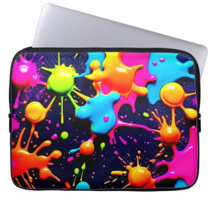 Neon Paint Spritzer Abstrakt Art Laptopschutzhülle
