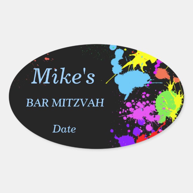 Neon Paint Spritzer Aufkleber/Beschriftungen Ovaler Aufkleber (Vorderseite)