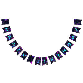 Neon Paint Spritzer Happy Birthday Wimpelkette