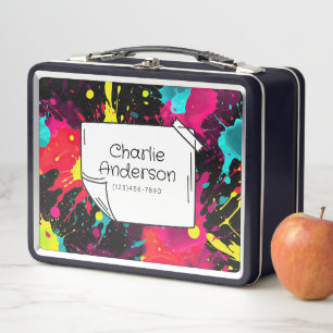Neon Paint Spritzer Lunch Box