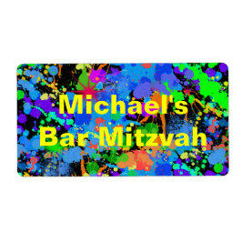 Neon Paint Spritzer Water Labels