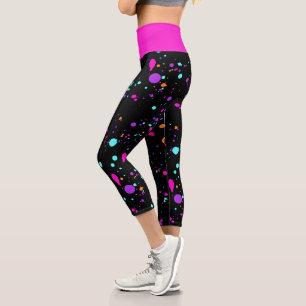 Neon Paint Spritzers Capri Leggings