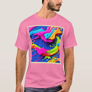 Neon Paint Tropfen Art T-Shirt