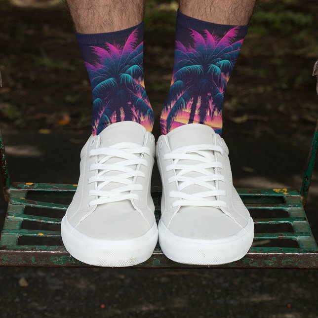 Neon Palm Trees Socken (Von Creator hochgeladen)