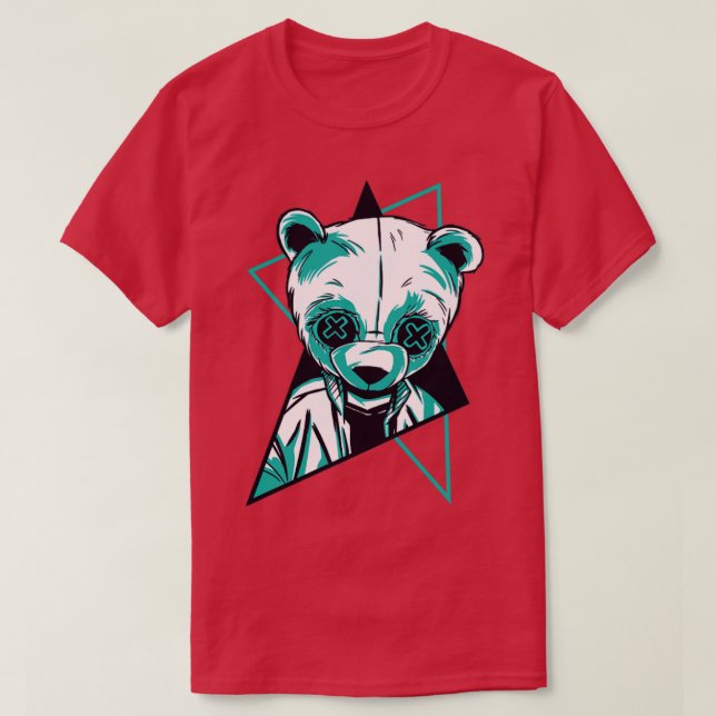 Neon Panda Retro T-Shirt (Design vorne)