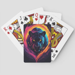 Neon Panther Wut 🐆⚡ Aggressives Dschungeltier Spielkarten