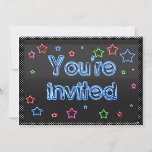 Neon-Party Einladung