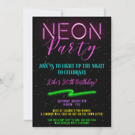 Neon Party Einladungen, Neon Einladungen