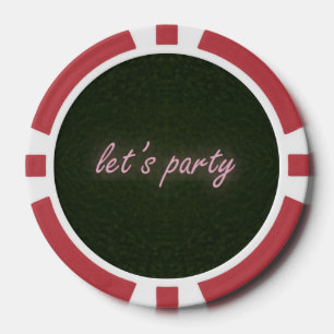 Neon Party Grass Background Pokerchips