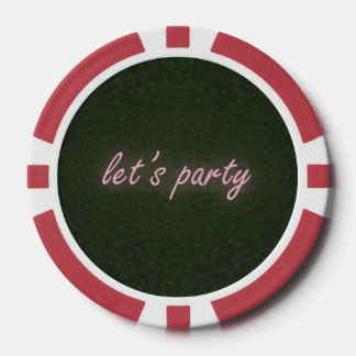Neon Party Grass Background Pokerchips