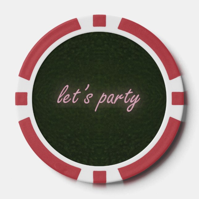 Neon Party Grass Background Pokerchips (Vorderseite)