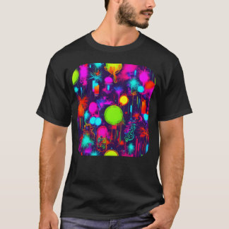 Neon-Party Vintage-Farb-Glow-Elektro-Freunde T-Shirt
