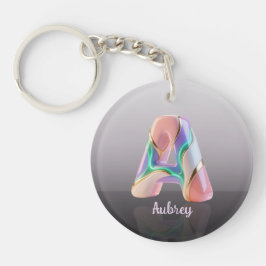 Neon Pastel Sculptural 3D Letter A Schlüsselanhänger