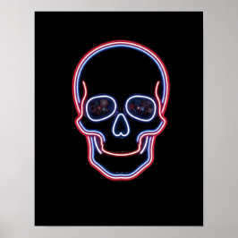 Neon-Patriotenschädel Poster
