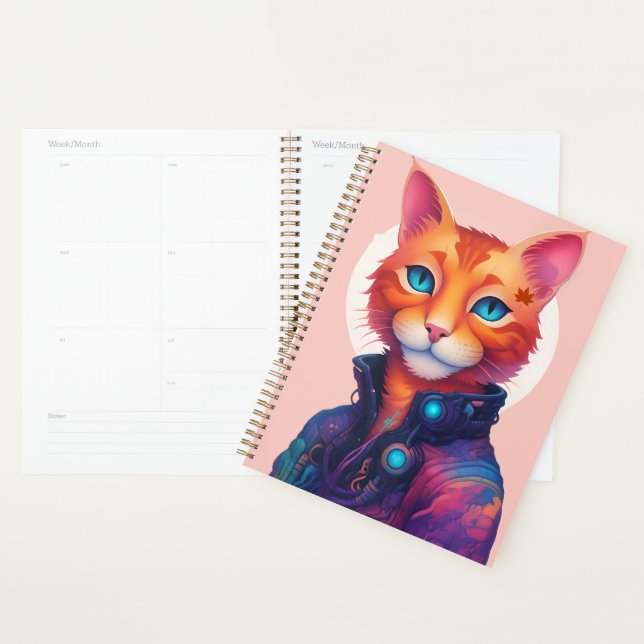 "Neon Paws: The Ginger, Blue-Mit Augen Cyberpunk C Planer (Anzeige)
